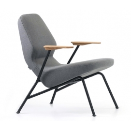 Oblique metal armchair